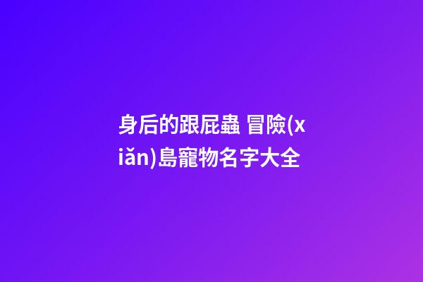 身后的跟屁蟲 冒險(xiǎn)島寵物名字大全